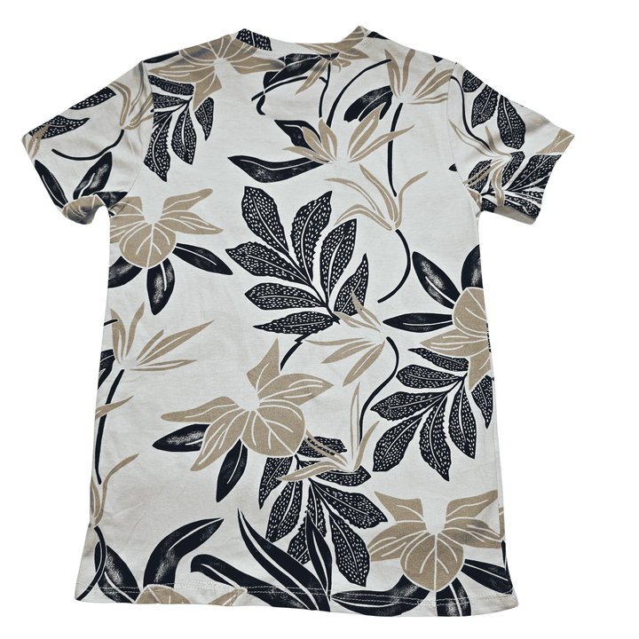 Beige shirt met bladerenprint