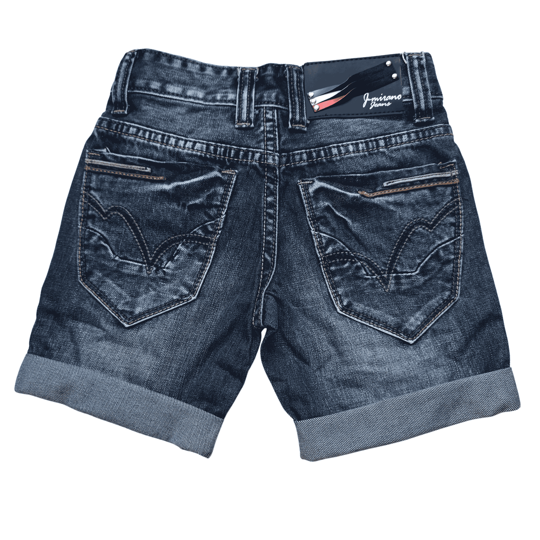 Donkerblauwe jongens korte broek met stoere stiksels
