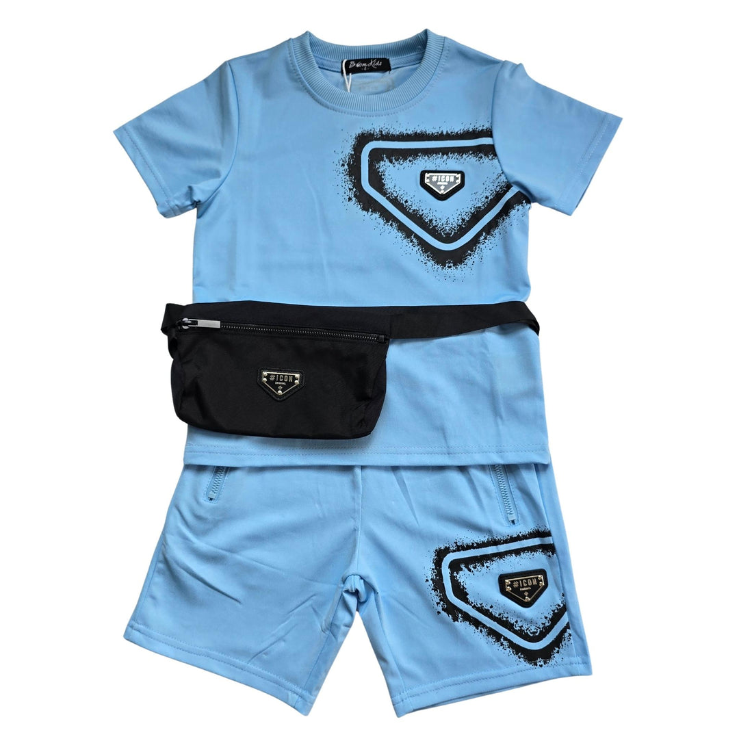 Lichtblauwe ICON jongensset met stoere details