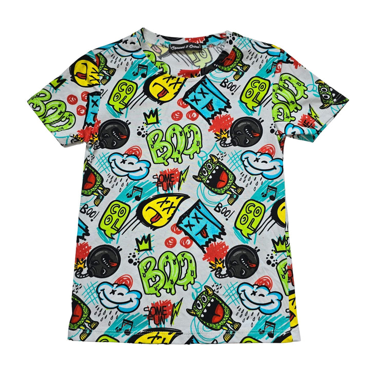 Opvallend emoji shirt met BOO print