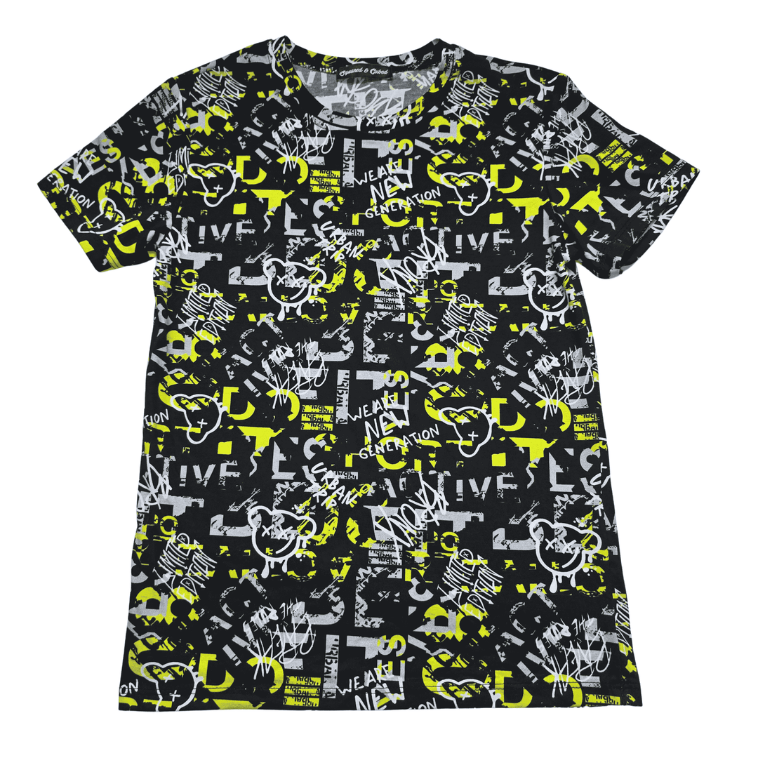 Zwart shirt met opvallende graffiti print