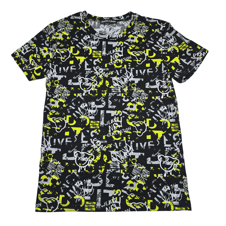 Zwart shirt met opvallende graffiti print